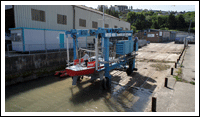 Entering the Water on our Slipway